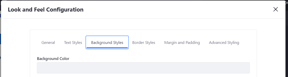 Figure 3: The Background Styles tab lets you specify the widgets background color.
