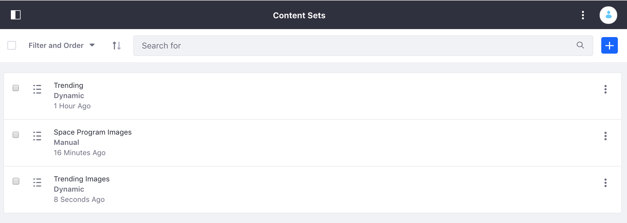 Figure 2: The Content Set is added right alongside any existing sets.