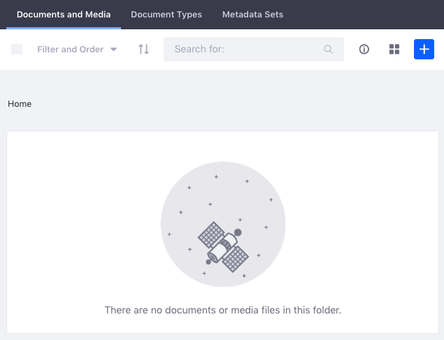 Figure 2: The Documents and Medias Home folder starts empty.