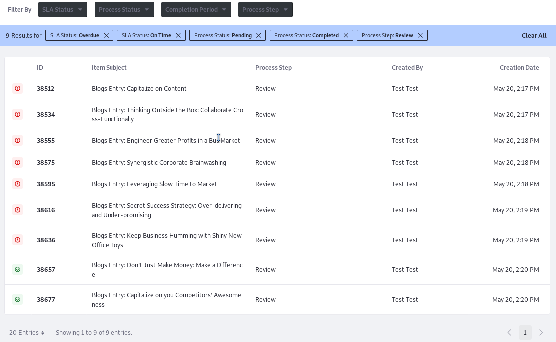 Figure 6: Combine filters to see just the items you want.