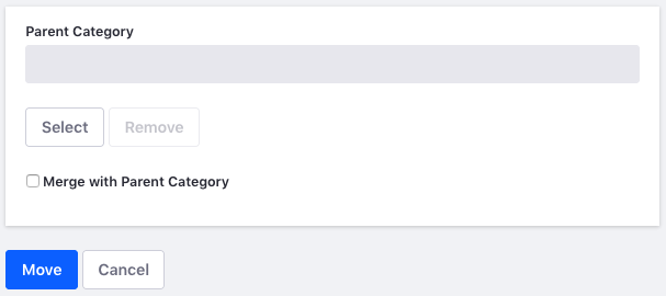 Figure 3: The Move Category form lets you move and merge categories.