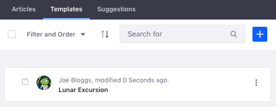 Figure 1: The Knowledge Base apps Templates tab.