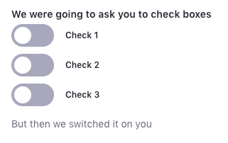 Figure 7: A multiple selection field can use a toggle.