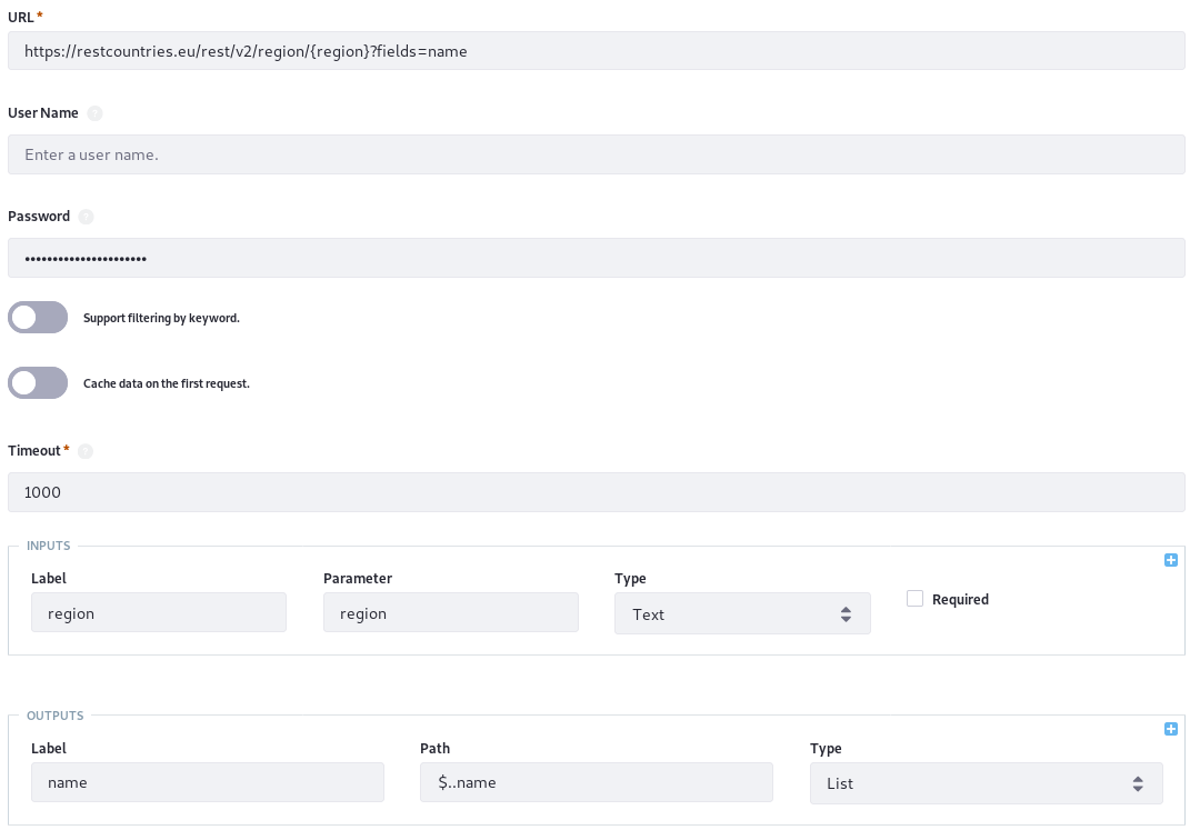 Figure 3: Create a data provider for the autofill rule.