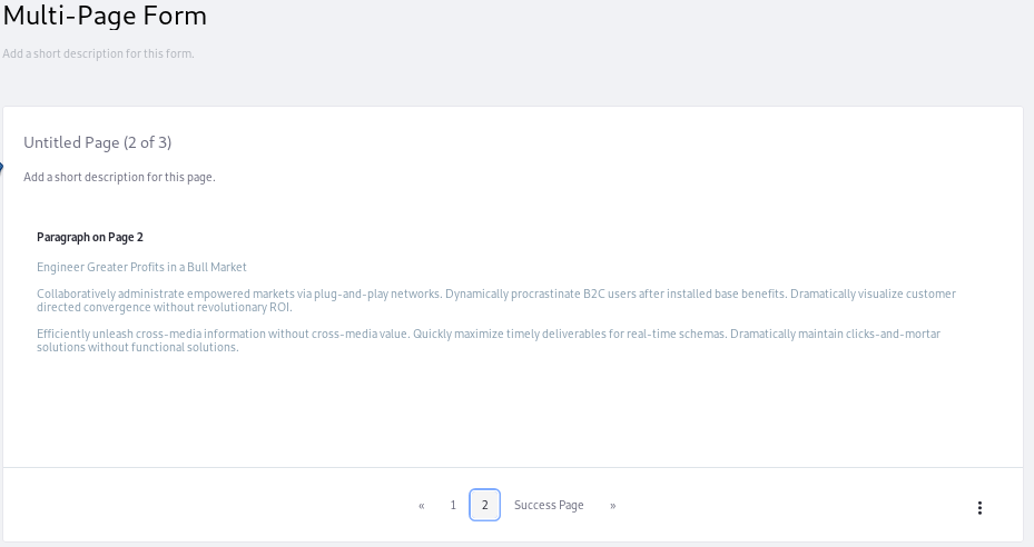 Figure 2: The alternate pagination style as seen in the Form Builder.