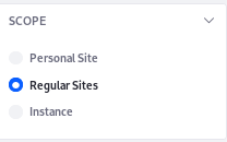 Figure 1: Items in the Personal Data Erasure screen can be filtered by scope.