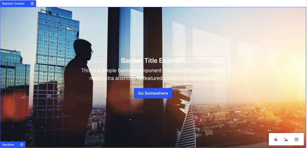 Figure 1: A Section named Banner being displayed while editing a Content Page.