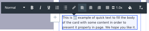 Figure 4: The rich text editor provides a simple WYSIWYG interface with a number of formatting options.